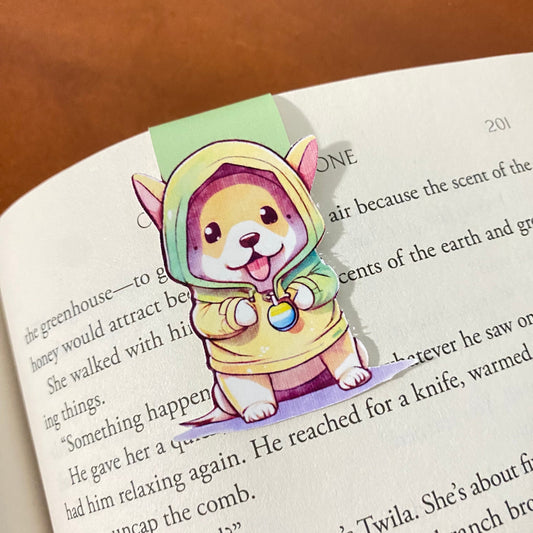 Hoodie Dog Magnetic Bookmark