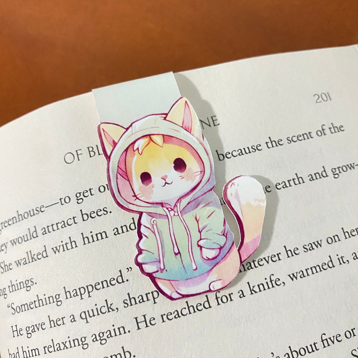 Hoodie Cat Magnetic Bookmark