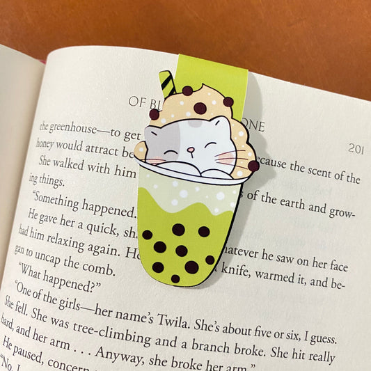 Boba Cat Magnetic Bookmark